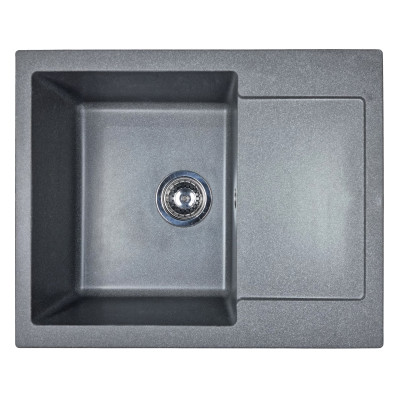 Мийка кухонна Adamant Minimal, штучний камінь, прямокут., з крилом, 615х495х200мм, чаша - 1, врізна, сірий