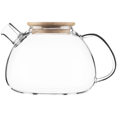 Заварник ARDESTO Midori Bubble, 1500мл, боросилікатне скло, бамбук, прозорий