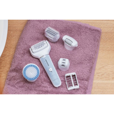 Епілятор Panasonic пінцетний, акумуляторний , пінцет.-60, волог.+сух., насадок-7, футляр , голубий-білий