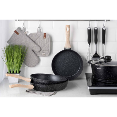 ARDESTO Сковорідка Midori 24 см, чорний мармур, алюміній ARDESTO Сковорідка Midori 24 см, чорний мармур, алюміній