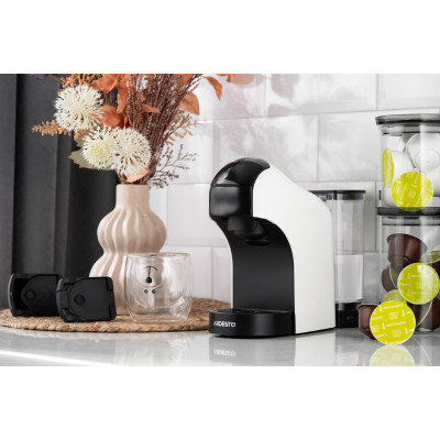 Кавоварка Ardesto капсульна, 0.8л,  капсули Nespresso, Nescafe Dolce Gusto, мелена кава, сенсорне керування, білий