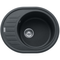 Мийка кухонна Franke Ronda, фраграніт, овал, з крилом, 620х500х200мм, чаша - 1, накладна, ROG 611-62, онікс