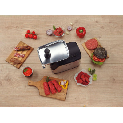 М'ясорубка Gorenje, 2200Вт, 2.2кг/хв, 2 решітки, насадка для ковбас, пластик/метал, чорн/нерж М'ясорубка Gorenje, 2200Вт, 2.2кг/хв, 2 решітки, насадка для ковбас, пластик/метал, чорн/нерж