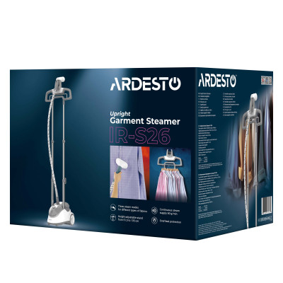 Відпарювач Ardesto вертикальний IR-S26, 1800Вт, 2600мл, вішалка, нерж. сталь, білий+сірий Відпарювач Ardesto вертикальний IR-S26, 1800Вт, 2600мл, вішалка, нерж. сталь, білий+сірий