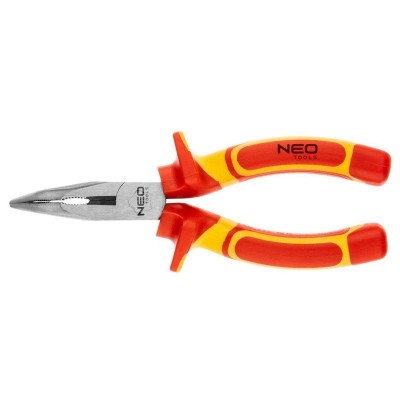 Плоскогубці вигнуті Neo Tools, діелектричні, для робіт під напругою 1000В, 160мм, CrV Плоскогубці вигнуті Neo Tools, діелектричні, для робіт під напругою 1000В, 160мм, CrV