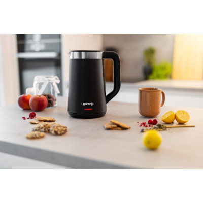 Электрочайник Gorenje 1.7л, Strix контроль, LED дисплей, черный