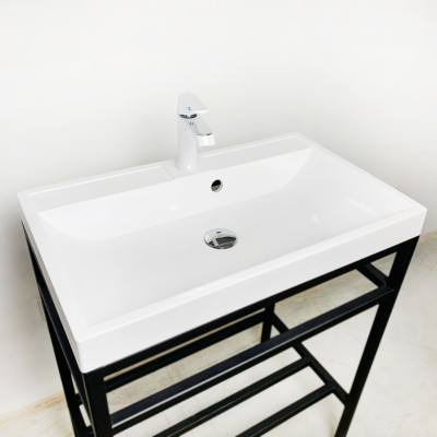 Раковина, умивальник Adamant STRENG NEW, штучний камінь, прямокут., з отвором для змішувача, з отвором для переливу, 590x410x123мм, накладний, білий Раковина, умивальник Adamant STRENG NEW, штучний камінь, прямокут., з отвором для змішувача, з отвором для переливу, 590x410x123мм, накладний, білий