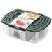 Набір контейнерів для зберігання харчових продуктів ARDESTO Fresh 0.25/0.5/0.75/1.2л, пластик, прямокутна, зелений