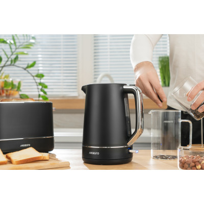 Електрочайник ARDESTO Timeless Elegance, 1.7л, Otter, пластик, чорний матовий Електрочайник ARDESTO Timeless Elegance, 1.7л, Otter, пластик, чорний матовий