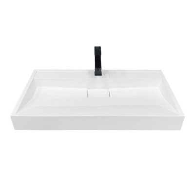 Раковина, умивальник Adamant VISION, штучний камінь, прямокут., з отвором для змішувача, без переливу, 1000х455х110мм, накладний, білий