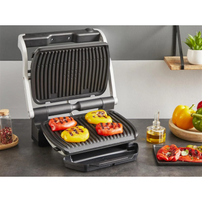 Гриль Tefal прижимной OptiGrill+ 2000Вт, темп. режимов-4, съемные пластины, алюминий, металл