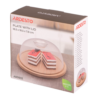Блюдо з кришкою ARDESTO Midori, 18.5х1х7.8см, бамбук, пластик
