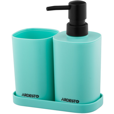 Набір для ванної кімнати ARDESTO Vigor 380мл, 3 предмети, поліпропілен, блакитний Набір для ванної кімнати ARDESTO Vigor 380мл, 3 предмети, поліпропілен, блакитний