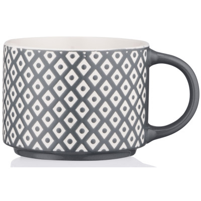 Чашка ARDESTO Weaving E, 330мл, порцеляна, біло-чорний Чашка ARDESTO Weaving E, 330мл, порцеляна, біло-чорний