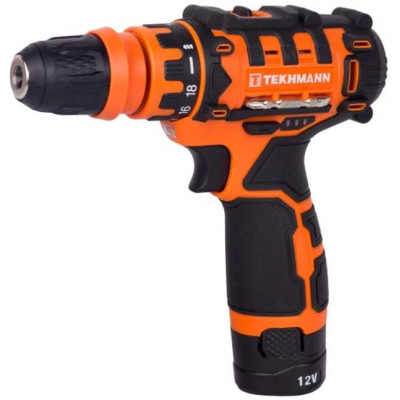 Шурупокрут-дриль акумуляторний Tekhmann TCD-12/2 DFR 12В 2х2А·год 20Нм 350·1500об/хв 1.1кг