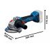 Шліфмашина кутова акумуляторна Bosch Professional GWS 18V-8 125мм 18В 2x5А·год 0-11000об/хв 1.7кг кейс ЗП GAL 18V-40
