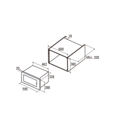 Cata Мікрохвильова піч вбудовувана, 20л, 800Вт, гриль, дисплей, MC 20 D, нерж Cata Мікрохвильова піч вбудовувана, 20л, 800Вт, гриль, дисплей, MC 20 D, нерж