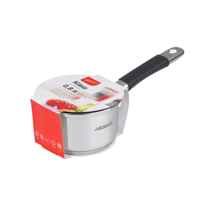 Ківш зі скляною кришкою ARDESTO Gemini Salerno, 1.2л, нержавіюча сталь, силікон