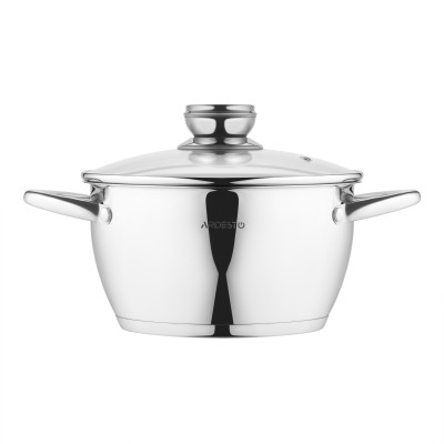 Каструля зі скляною кришкою ARDESTO Gemini Lucca, 3.2л, нержавіюча сталь