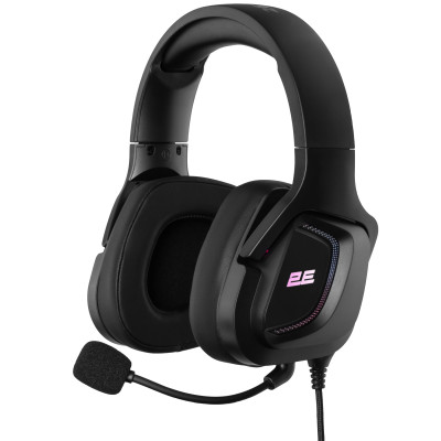 Гарнитура игровая 2E GAMING HG340, mini-jack/dual 3.5mm, RGB, 2м, черный (2E-HG340BK)