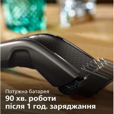 Машинка для стриження  Philips Series 7000, акум., роторний мотор, насадок-3, кейс,ножиці, гребінець в компл, сталь, чорно-сірий