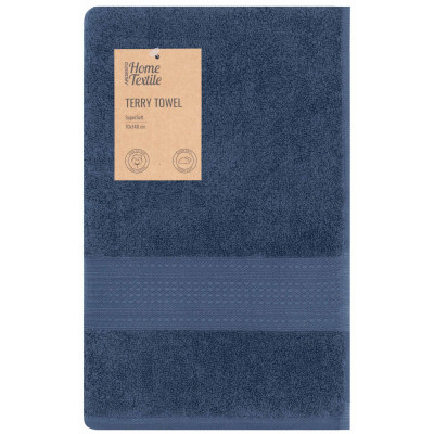 Рушник махровий ARDESTO SuperSoft 70х140см, 100% бавовна, синій