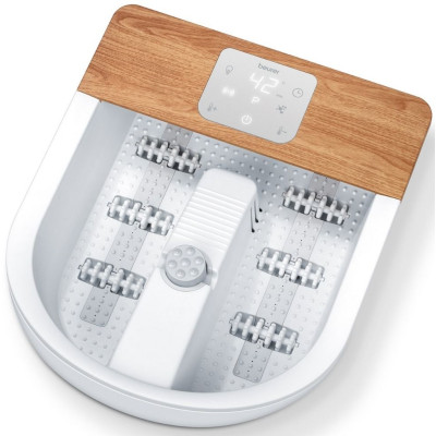 Масажна ванночка Beurer для ніг, від мережі, 3 режими, 3 насадки, сенс. керув., біло-коричневий Масажна ванночка Beurer для ніг, від мережі, 3 режими, 3 насадки, сенс. керув., біло-коричневий