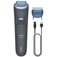 Тример Philips Series 3000, для бороди і вусів, акум., сталь, синій