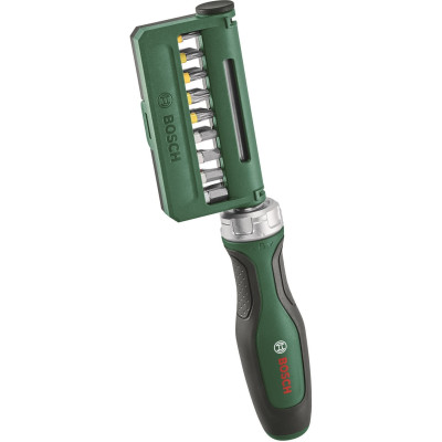 Викрутка Bosch з тріскачкою, 18 біт, 225мм, сталь CrV