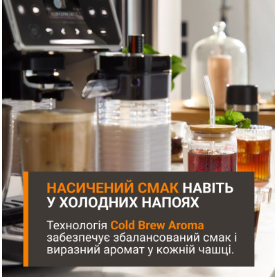 Кавомашина Krups Sensation Elite Hot&Cold, 1.7 л, зерно, автомат.капучинатор, дисплей, авторецептів - 24, сенcор.керування, сріблястий-чорний Кавомашина Krups Sensation Elite Hot&Cold, 1.7 л, зерно, автомат.капучинатор, дисплей, авторецептів - 24, сенcор.керування, сріблястий-чорний