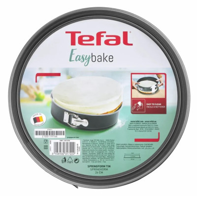 Форма для випікання Tefal Easybake, 26см, вуглецева сталь, роз'ємна, кругла, сірий Форма для випікання Tefal Easybake, 26см, вуглецева сталь, роз'ємна, кругла, сірий
