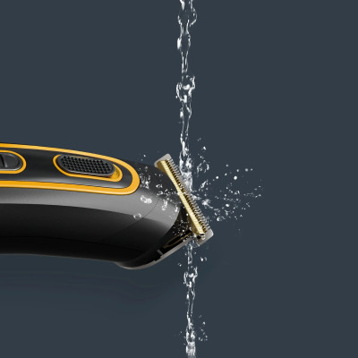 Тример Rowenta Sport Collection, для голови, носа, вух і тіла, мережа+акум., роторний мотор, насадок-8, чохол, титан.напил., чорно-жовтий