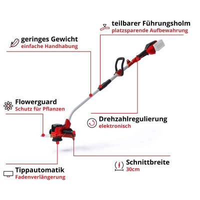 Einhell Тример акумуляторний GE-CT 36/30 Li E - Solo PXC 36В 30см 9000об/хв 3.1кг (без АКБ та ЗП)