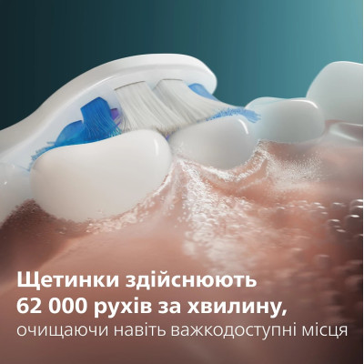 Щітка зубна електр. Philips, Sonicare 6100 Series, 62т. колив/хв, насадок-1, футляр, блакитний