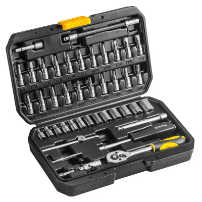 Topex Набір інструменту, Набір торцевих головок, 46 од., 1/4 Topex Набір інструменту, Набір торцевих головок, 46 од., 1/4