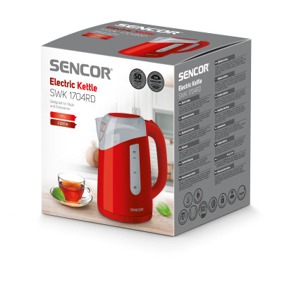 Електрочайник Sencor 1.7л, Strix, пластик, червоний