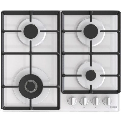 Варильна поверхня Gorenje газова на склі, 60см, чавун, білий