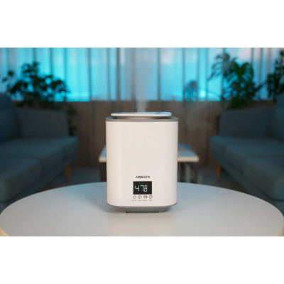Зволожувач повітря ARDESTO ультразвуковий, 25м2, 3.1л, 250мл/г, електр. кер-ння, верх. залив води, дисплей, білий Зволожувач повітря ARDESTO ультразвуковий, 25м2, 3.1л, 250мл/г, електр. кер-ння, верх. залив води, дисплей, білий