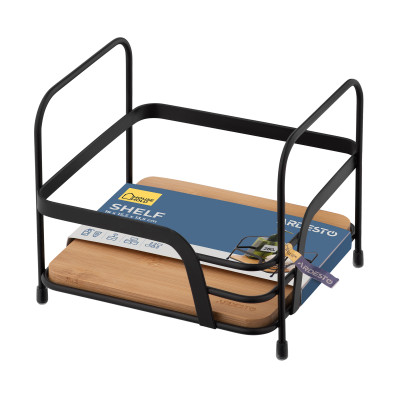 Полиця ARDESTO Minimalism 1-ярусна 16х15.5х13.5см, метал, бамбук, чорний