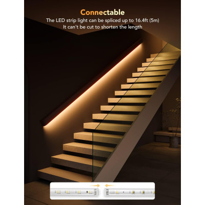 Govee Стрічка світлодіодна розумна H100E LED Strip Light M1 Matter Compatible 1m extension of H61E1, 1м, RGBIC , WI-FI/Bluetooth, білий