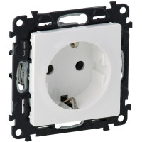 Розетка Schuko Legrand Valena LIFE, 16А, 250V, автоматичні клеми, білий