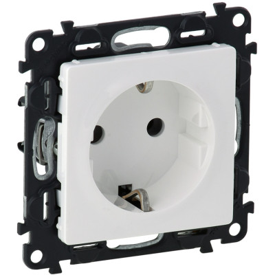 Розетка Schuko Legrand Valena LIFE, 16А, 250V, автоматичні клеми, білий