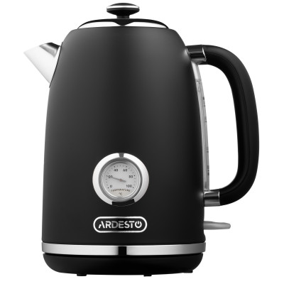 Електрочайник ARDESTO Vintage Dream 1.8л, Strix, метал, чорний матовий Електрочайник ARDESTO Vintage Dream 1.8л, Strix, метал, чорний матовий