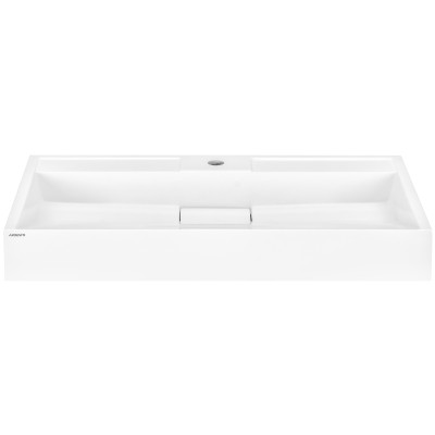 Раковина, умивальник ARDESTO Anna, штучний камінь, прямокут., з отвором для змішувача, без переливу, 800х455х110мм, накладний, білий Раковина, умивальник ARDESTO Anna, штучний камінь, прямокут., з отвором для змішувача, без переливу, 800х455х110мм, накладний, білий