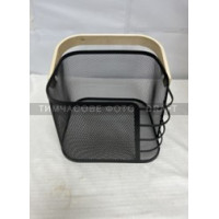 ARDESTO Кошик з ручкою Midori 24х23.5х16.1см, метал, дерево, чорний