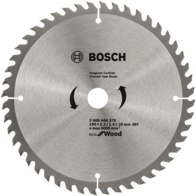 Диск пиляльний Bosch Professional Eco for Wood 190x2.2x20-48T Диск пиляльний Bosch Professional Eco for Wood 190x2.2x20-48T