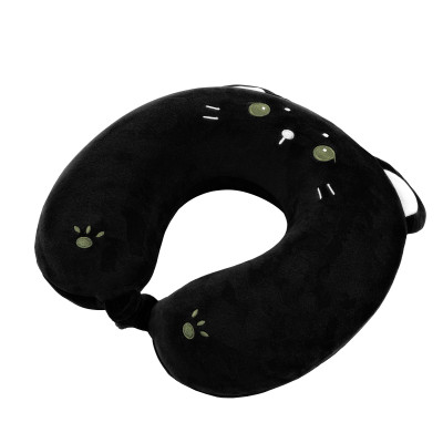 Подушка для шиї ARDESTO Travel Black Cat 30х30см, поліуретанова піна, чорний