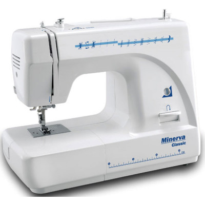 Швейна машина МINERVA CLASSIC NEW, електромех., 70Вт, 14 шв.оп., петля напівавтомат, білий + синій Швейна машина МINERVA CLASSIC NEW, електромех., 70Вт, 14 шв.оп., петля напівавтомат, білий + синій