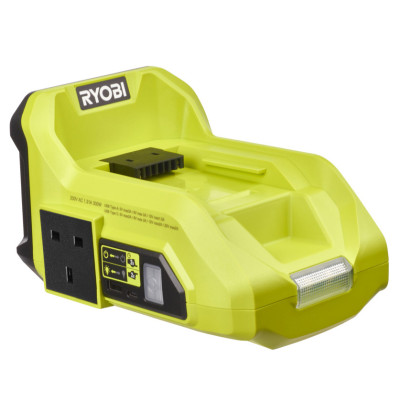 Инвертор напряжения аккумуляторный Ryobi RY36BI300A-0, 36В MAX POWER, 220В, 300Вт(500Вт пиковая), без АКБ и ЗУ (5133004893)