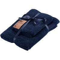 Набір рушників махрових ARDESTO Lotus 50х90см, 70х140см, 2шт, 100% бавовна, синій темний
